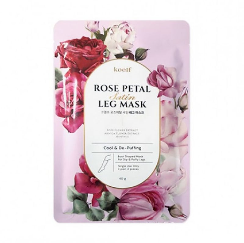 Протинабрякові маска-гольфи для ніг Koelf Rose Petal Satin Leg Mask, 40 г